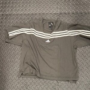 Adidas Charcoal Tee with White Accents